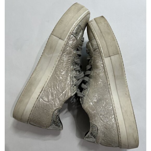 P448 Thea Platform Sneakers in Silver - Picture 7 of 9